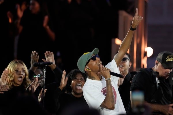 Pharrell Williams Set the Tone at the World Series Opener